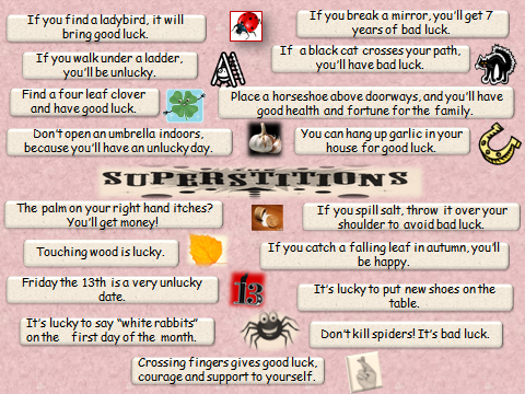 Worse luck. Superstitions Worksheets. Задания на тему Superstitions. Упражнения Superstition. Superstitions Vocabulary.