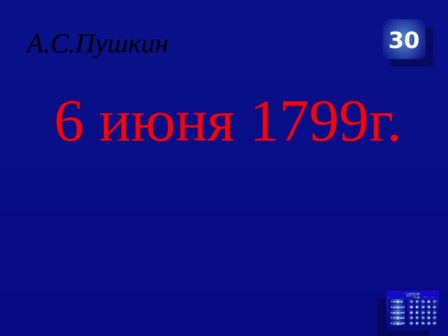 А.С.Пушкин 30  6 июня 1799г. 