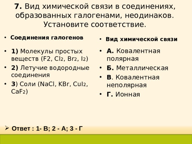 Виды галогенов