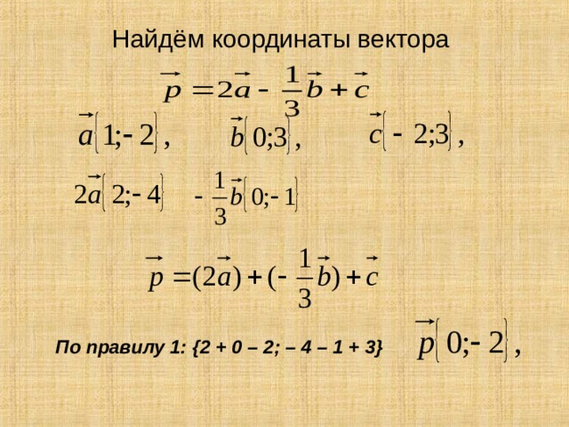 Каждая координата суммы двух или более векторов равна