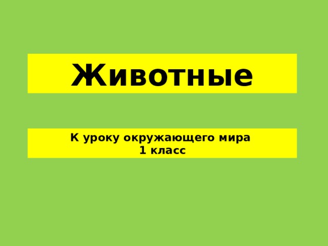 Животные К уроку окружающего мира 1 класс  
