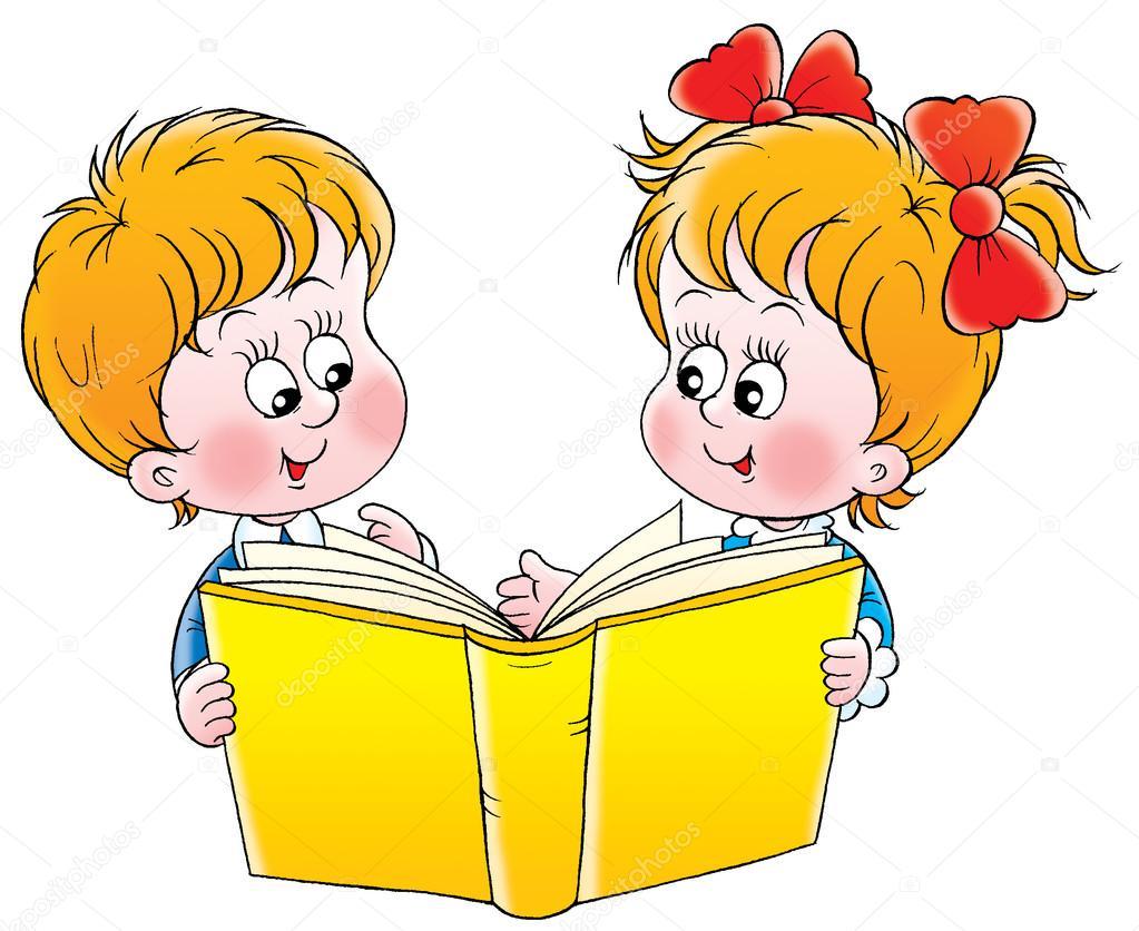 Мальчик и девочка держат книгу