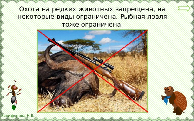 Охота на редких животных запрещена, на некоторые виды ограничена. Рыбная ловля тоже ограничена.