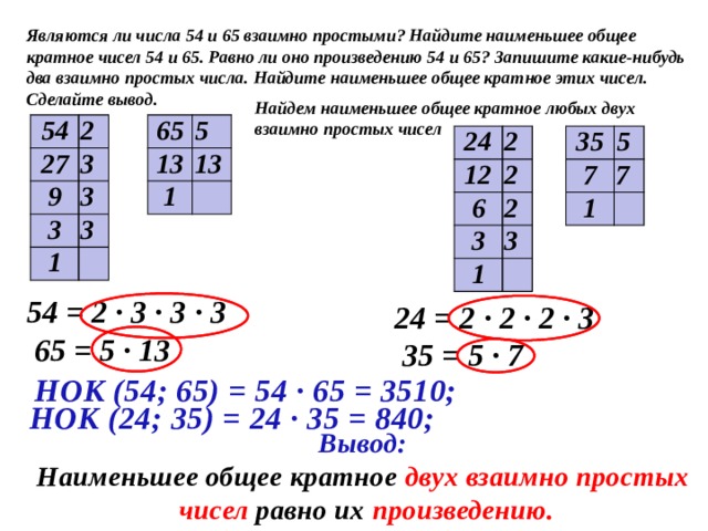 Числа 728 1275 взаимно простые