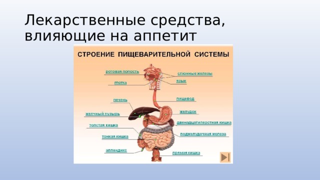 Лекарственные средства, влияющие на аппетит 