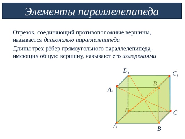 Как называется отрезок соединяющий противолежащие вершины