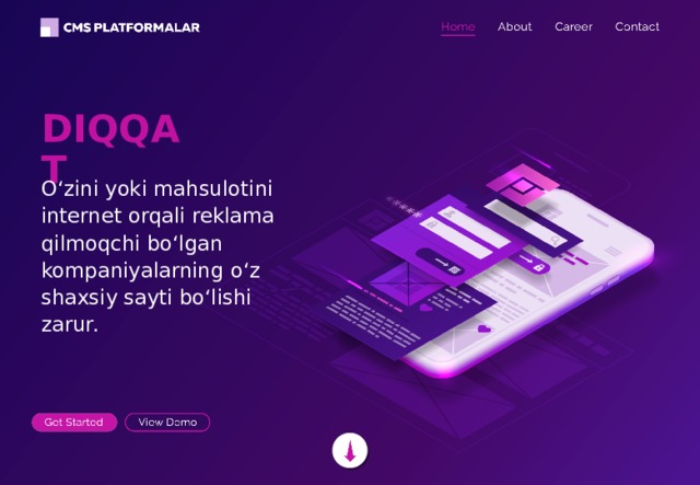 DIQQAT O‘zini yoki mahsulotini internet orqali reklama qilmoqchi bo‘lgan kompaniyalarning o‘z shaxsiy sayti bo‘lishi zarur. 