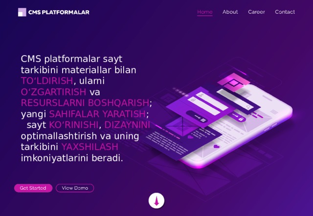 CMS platformalar sayt tarkibini materiallar bilan TO‘LDIRISH , ularni O‘ZGARTIRISH va RESURSLARNI BOSHQARISH ; yangi SAHIFALAR YARATISH ; sayt KO‘RINISHI , DIZAYNINI  optimallashtirish va uning tarkibini YAXSHILASH imkoniyatlarini beradi. 