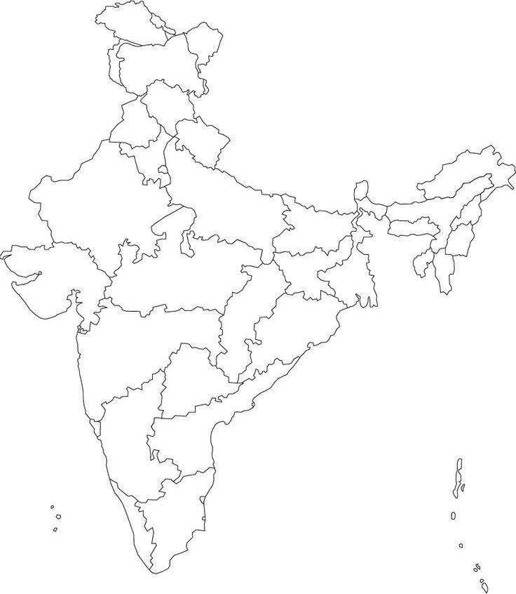 Политическая карта индии контурная