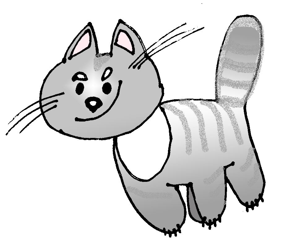 Кошка рисунок детский