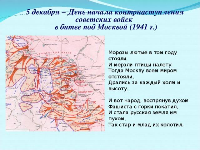 5 декабря день начала контрнаступления советских войск под москвой 1941 год презентация