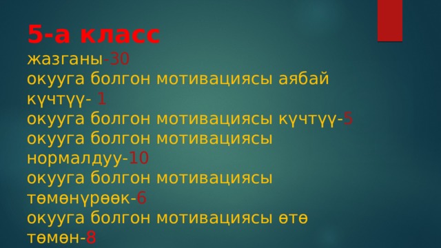 1-5- класстардын мектепке көнүгүшү боюнча