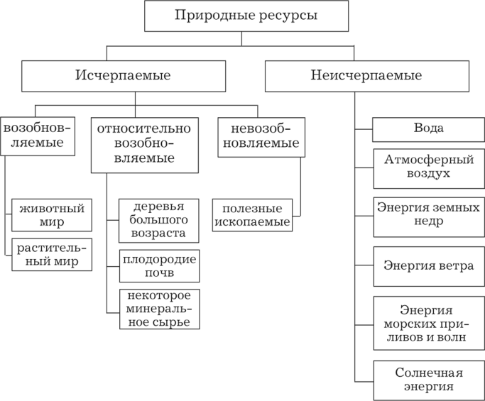 Природные ресурсы схема экология