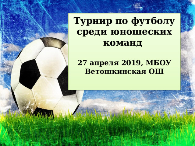 Турнир по футболу среди юношеских команд   27 апреля 2019, МБОУ Ветошкинская ОШ    