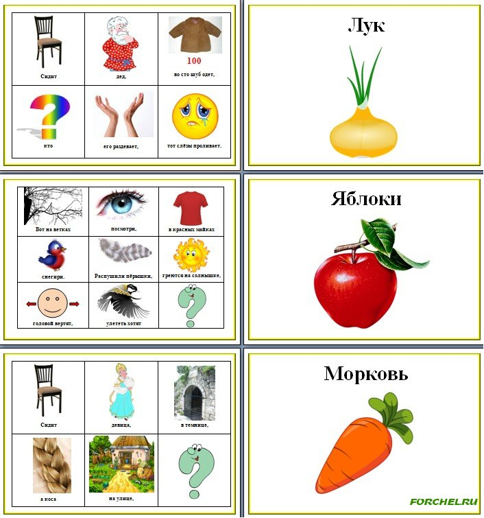 Мнемозагадки для дошкольников в картинках