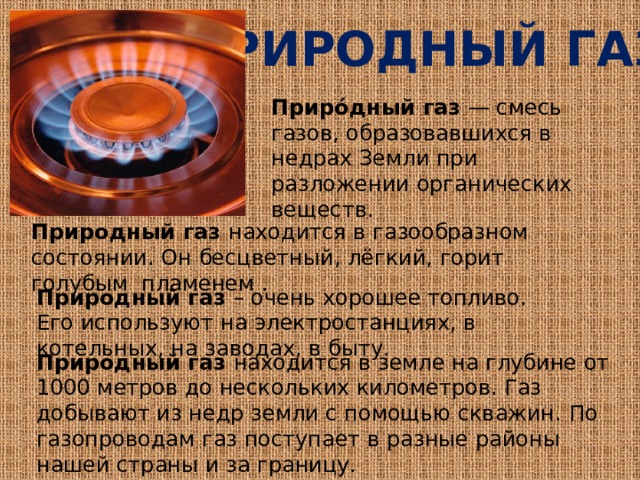 Природный газ это какое вещество