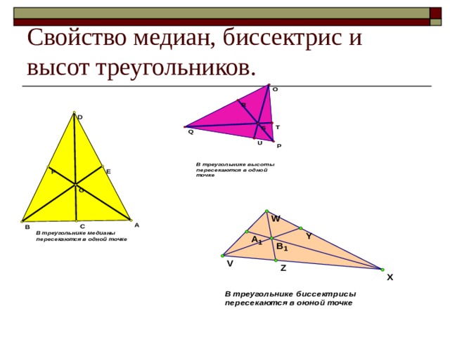 Медиана биссектриса высота треугольника определение чертеж