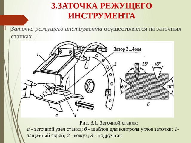 Угол заточки ножей для кухни на точильном станке