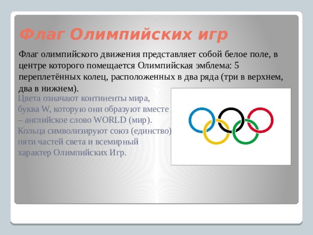 Когда впервые был поднят официальный олимпийский флаг с изображением эмблемы олимпийских игр