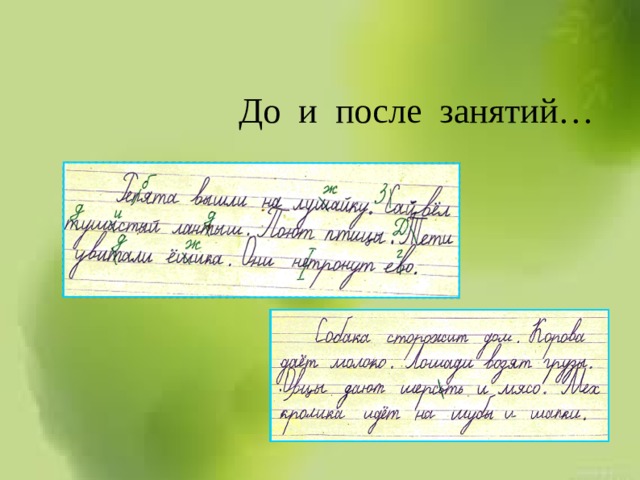 До и после занятий… 