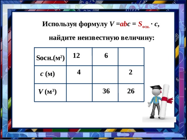 Найди объём фигур 
