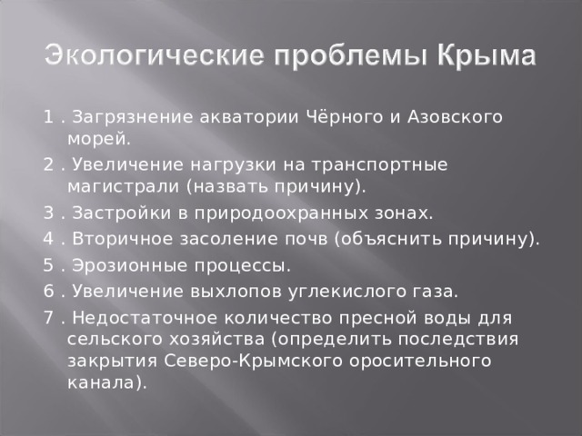 Проблемы крыма