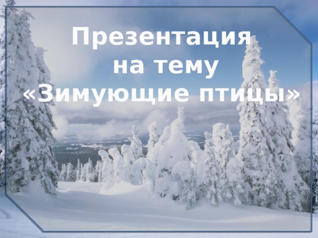 Презентация  на тему «Зимующие птицы» 