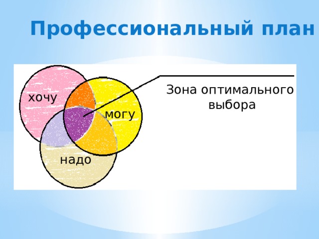 Профессиональный план Зона оптимального выбора хочу могу надо 