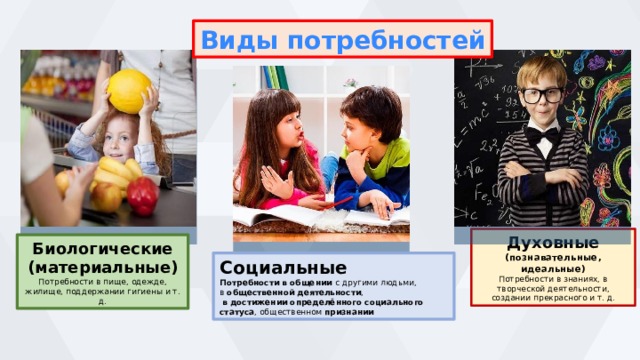 3 примера духовных потребностей