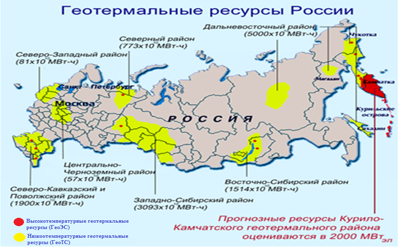 Карта геотермальных ресурсов россии