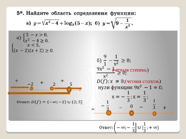     (четная степень )                                