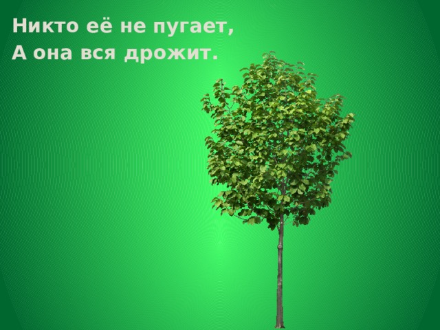 Никто её не пугает, А она вся дрожит. 