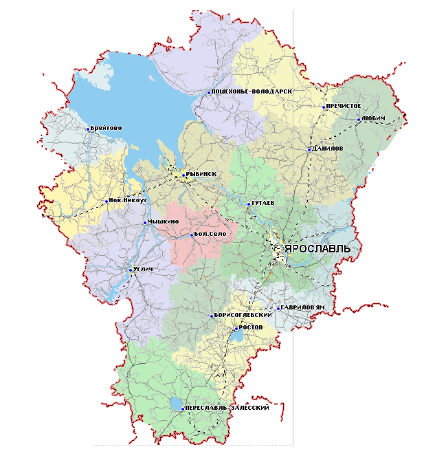 Ярославская область реки на карте