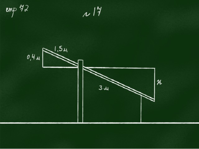 На рисунке изображен колодец с журавлем короткое плечо имеет длину 2 м а длинное плечо