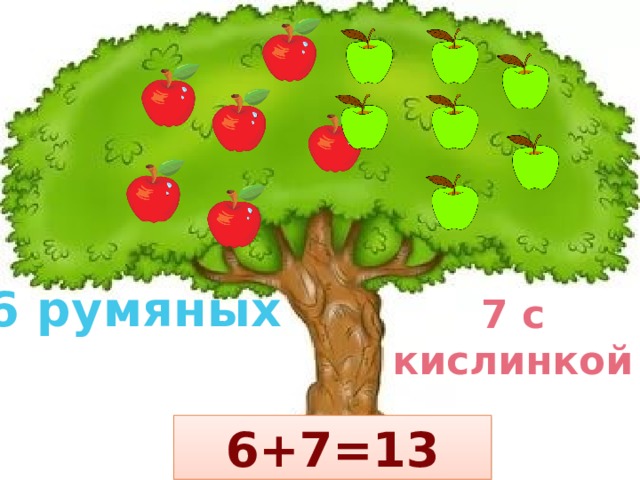 6 румяных 7 с кислинкой 6+7=13 