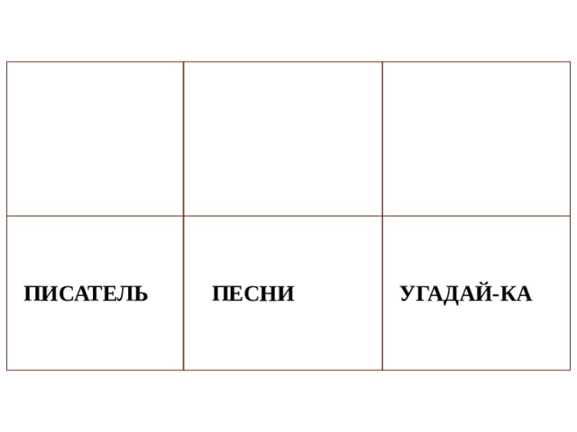  РАСПИСАНИЕ  ХОЗЯЮШКА  ПИСАТЕЛЬ  НАЙДИ СВОЕ РОДНОЕ ЧАДО  ПЕСНИ  УГАДАЙ-КА 