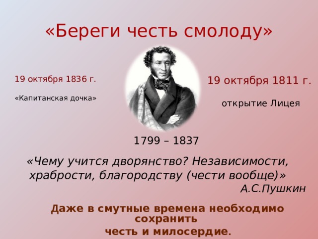 Береги платье снову а честь смолоду сочинение