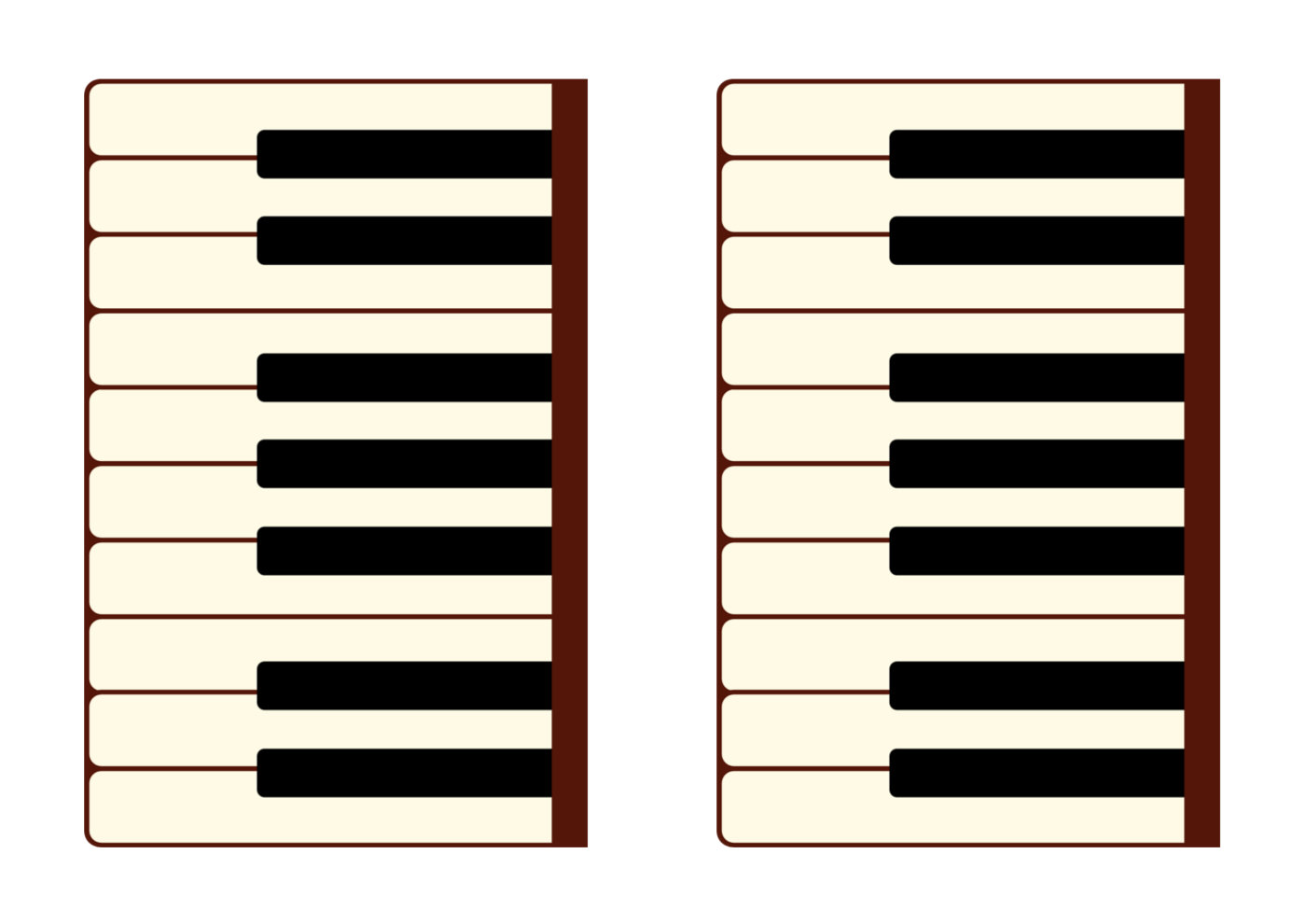 Распечатка клавиатуры фортепиано
