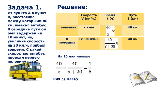 Из пункта а выехал автобус