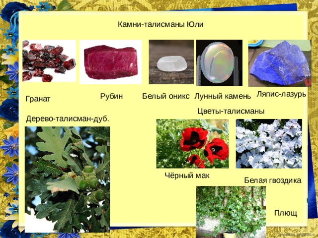 Кардинальный знак, управитель знака - Сатурн. Элемент - земля.  Удачные дни - вторник, суббота. Неудачные дни - понедельник, четверг.  Время года - осень. Удачные места - руины, горы, скалы, камни, пруды. Числа - 3, 5, 7, 8 (все числа, делящиеся на 8), 14.  Цветовая гамма - темно-зеленый, пепельно-серый, синий, бледно-желтый, темно-коричневый. Металл- свинец. Цветы - черные маки, белая гвоздика, плющ. Символы - козел, лестница, башенные часы. Талисман - дьявол.  Счастливые числа в лотерее - 7, 12, 17 и их комбинации 71217... 