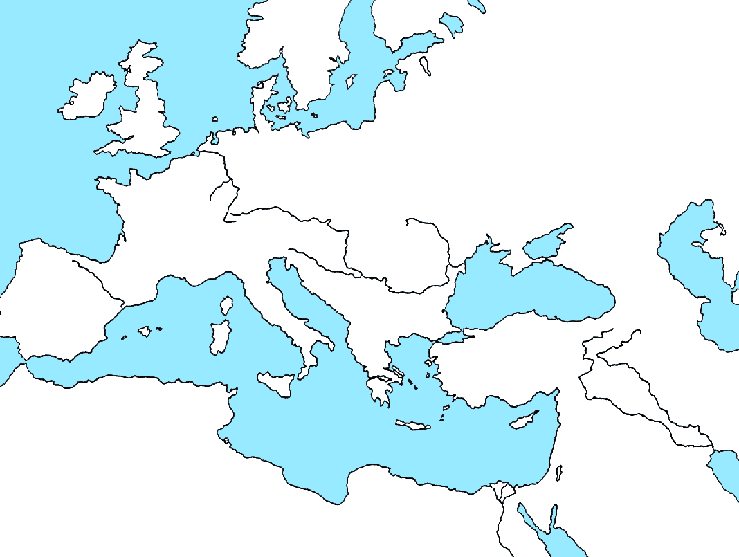 Контурная карта средиземное море