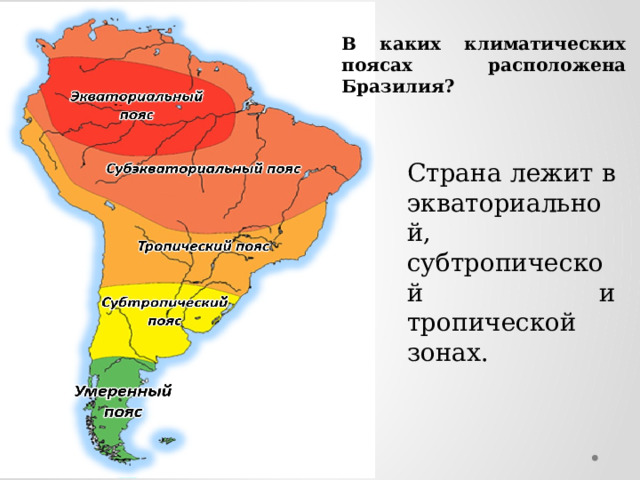 В каких климатических поясах находится страна