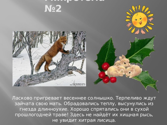 Изложение зайчик 4 класс с планом