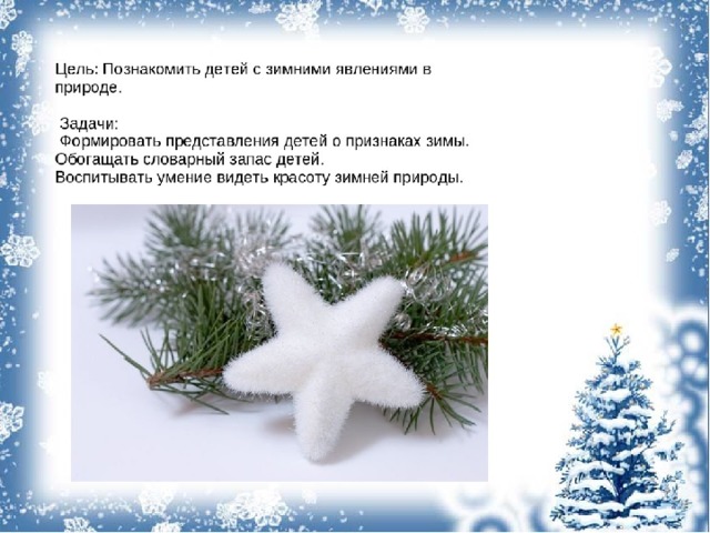 Презентация проекта в детском саду зимушка зима