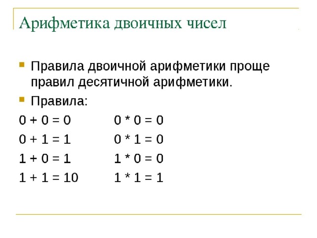 Презентация перевод чисел и двоичная арифметика 8 класс