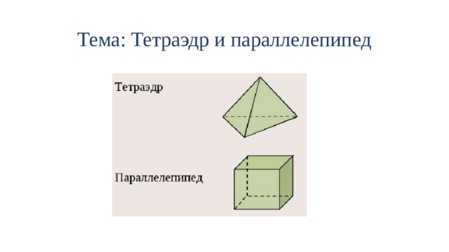 Тетраэдр параллелепипед презентация