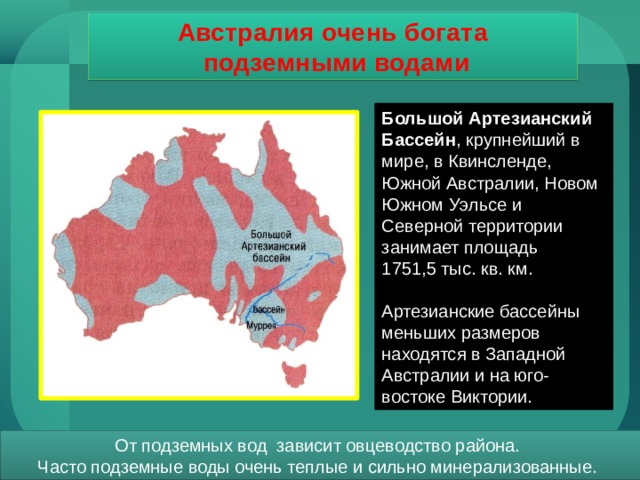 Высказывания о внутренних водах австралии. Подземные воды Австралии. Подземные воды Австралии на карте. Внутренние воды Австралии 7 класс. Подземных волы в Австралии.