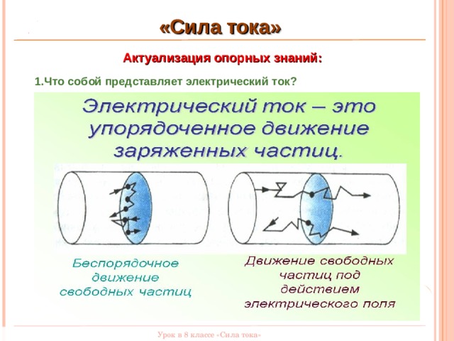 Сила тока презентация 8 класс