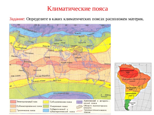 В каких климатических поясах располагается материк евразия