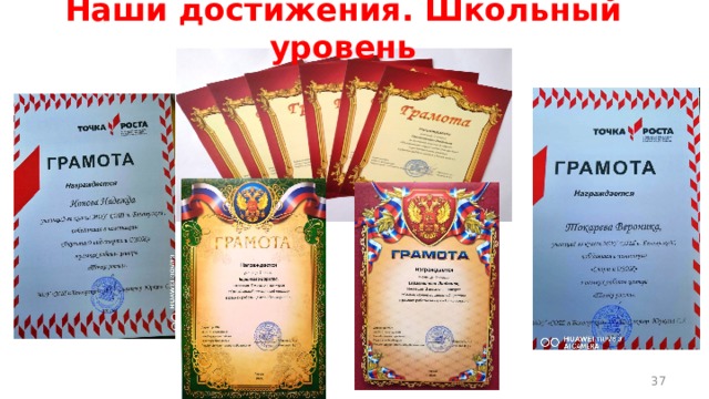 Наши достижения. Школьный уровень  